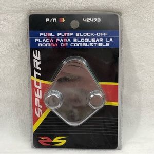 42473 Spectre Fuel Pump Block-Off Plate Gas New for BB Chevy, v6, Some Ford.